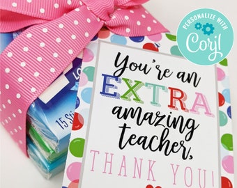 Editable Staff Appreciation Printable Tag Gum Tags Extra | Etsy