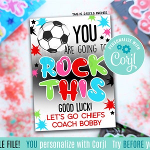 Étiquettes cadeaux imprimables de football que vous allez porter chance, Pop Candy Rocks Match Playoffs Regionals Team State Championship