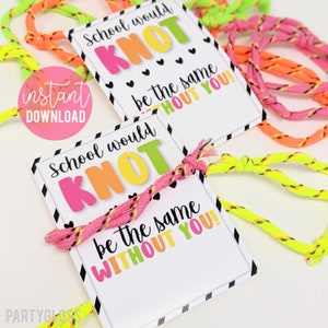 School zou hetzelfde zijn zonder jou Afdrukbare cadeaukaartjes Non Food Class Gift Zomereinde van het jaar Vriendschapsarmband Tag Eerste dag