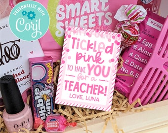 Editable Teacher Appreciation Printable Tag | Tickled Pink Have you for a Teacher | Treat Tag | Printable Pink Tag  Corjl PG401