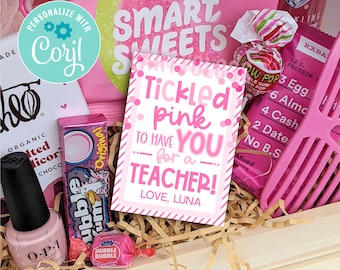 Editable Teacher Appreciation Printable Tag | Tickled Pink Have you for a Teacher | Treat Tag | Printable Pink Tag  Corjl PG401