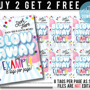Gymnastics Blow Away the Competition Printable Gift Tags Good Luck ...