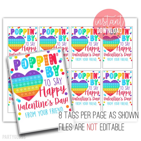 Pop It Saint-Valentin imprimable Valentine Rainbow Poppin par -  France