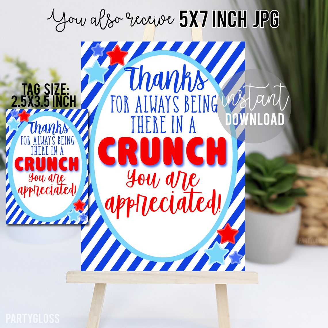 Crunch Appreciation Printable Tag Printable Crunch Tags | Etsy