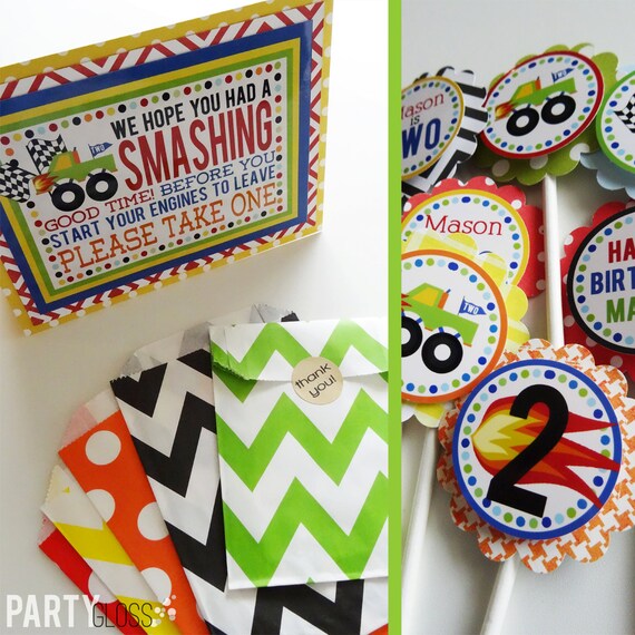 Monster Truck Birthday Party Decorations Fully Assembled Etsy