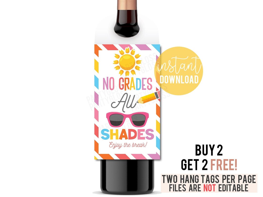 End of the Year Wine Hang Tag, Printable Wine Hanger Bottle Neck Tag ...