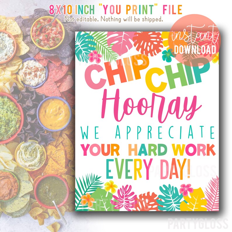 Teacher Appreciation 8.5x11 Printables, Lunch School Staff, PTO PTA, Treats Snacks Teachers Tropical Hawaiian Beach Aloha Tiki Bulk Bundle image 10