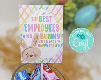 Editable Employee Appreciation Printable Tags Happy Easter Spring We Have The Best Employees Any Bunny Could Office Staff Coworker Manager