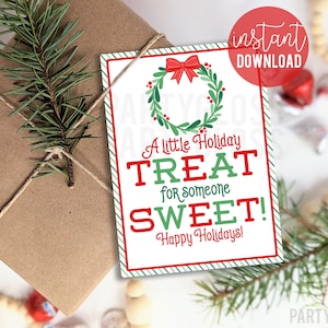 Natale Un piccolo regalo natalizio per qualcuno Etichette regalo stampabili di dolce apprezzamento, Etichetta per biscotti Team del personale dell'ufficio PTA PTO Volontari Facoltà