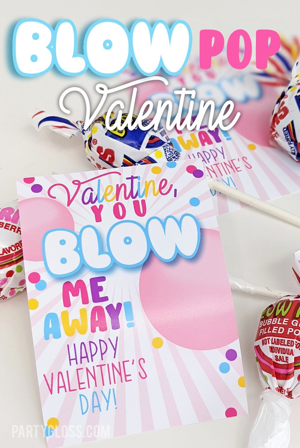 Blow Me Away Valentine's Day Printable Tags Pop Valentine - Etsy