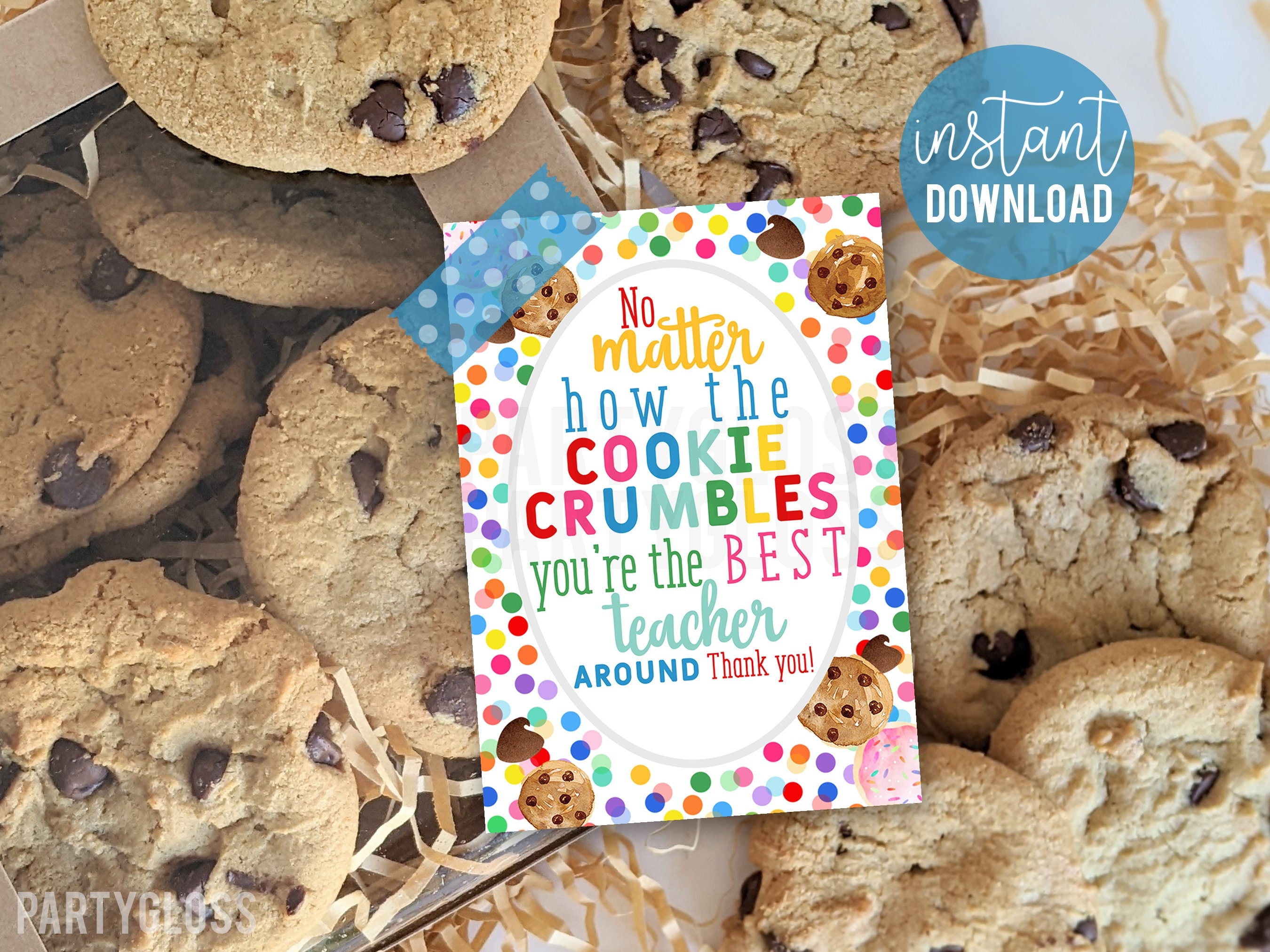 Cookie Teacher Appreciation Printable Tag Cookie Tags No - Etsy
