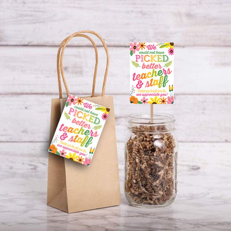 Teacher Appreciation Printable Floral Flower Tags Floral - Etsy