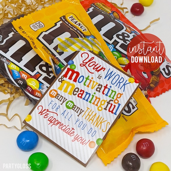 Teacher Appreciation Printable Tag Teacher Tags Candy Tag - Etsy