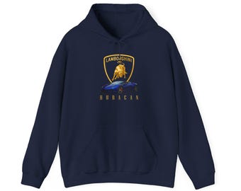 Sudadera con capucha con el logo del escudo de Lamborghini / Emblema de coche deportivo, escudo de carreras de lujo