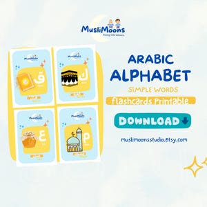 Tarjetas didácticas del alfabeto árabe para niños / Aprenda las letras árabes