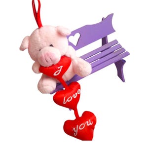 Valentine’s Day Stuffed Piggy / Stuffed Pig / Stuffed piggy / Piggy plush / Pig plush / Kawaii plush / Kawaii Stuffed Pig /vintage pig plush