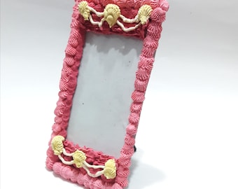 Pink Icing Picture Frame, Vintage Style Photo Frame