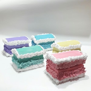 Größe kleine Kuchenboxen / Fake Kuchen / Fake Kuchenbox / Vintage Fake Kuchen / Vintage Fake Kuchenbox / Fake Kuchen Schmuckbox / Kawaii Schmuckbox