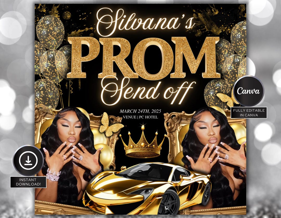 Prom Send off Flyer, DIY Prom Flyer, Prom Canva Template, Prom Send Off ...