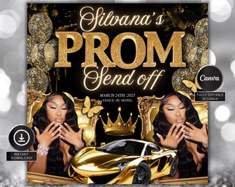 Volante de despedida de graduación, volante DIY, plantilla de Canva para graduación, despedida de graduación, evento de despedida de graduación, editable, Canva DIY, descarga instantánea