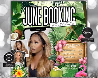 June Booking Flyer Hair June Booking Flyer Summer Booking Wig Books Open Flyer Hair Books Nail Open June Hair Flyer Wig Install Hair Special