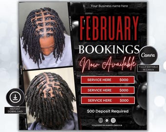 February Men’s Locs Braids Special Flyer Template