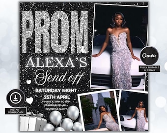 Prom Send Off Flyer, DIY Prom Flyer, Prom Canva Template, Prom Send Off, Prom Send Off Event, Editable, DIY Canva, Instant Download