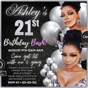 Birthday Party Flyer, Birthday event flyer, Birthday Invitation Flyer, Virgo Flyer, Invite flyer, Girl Birthday Flyer, Canva editable