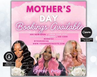 May Booking Flyer, Mothers Day Booking Flyer, May Hair, May Books Open, May Appointment Flyer, May Book Now, May Lashes Nail Braid Wig Flyer