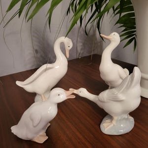 Vintage porcelain ducks NAO by Lladro, Spain, 1978.