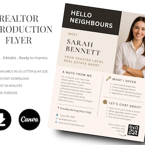 Realtor Introduction Flyer Template: Editable Canva Design (US Letter & A4)