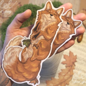 Sticker grand renard art forêt Sticker animal renard mignon pour ordinateur portable Sticker bullet journal en vinyle pour les amateurs de renard Sticker Forestcore Cottagecore
