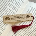 Custom Bookmark Teacher Gift Laser Engraved Bamboo "Thank You For Being Part Of My Story" School TA Appreciation Name Mentor Personalised product logo