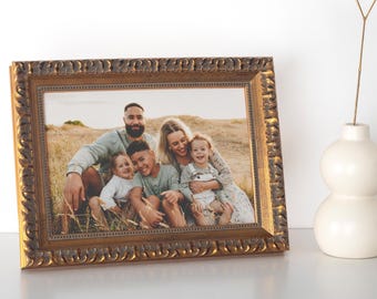 Vintage Baroque Gold and Silver Frame | Ornate Wood Picture Frames | 4x6, 5x7, 8x10, 11x14, 16x20 Custom  Sizes | Retro Home Decor Frames