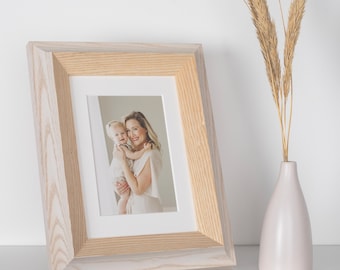 Wood Picture Frame | Photo Frame with Mat | Italian Wood Frame | Handmade Two Colors Frame