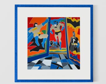 Wall Art Print Framed in Wood Frame | Modern Wall Decor Gift | Abstract Art Collection | Limited Edition Italian Artwork | Ugo Nespolo