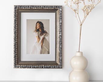 Ornate Picture Frame | Family Photo Printed and Framed in Wood Frame | Vintage Wooden Frame for Artwork | Poster Display