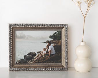 Vintage Silver and Gold Frame | Ornate Wood Picture Frames | 4x6, 5x7, 8x10, 11x14, 16x20 Custom  Sizes | Retro Home Decor