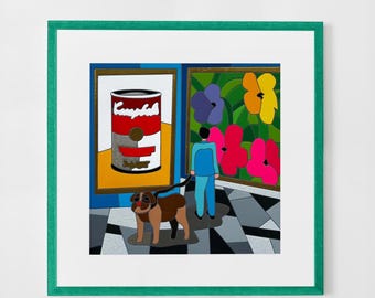 Unique Wall Art Framed in Wood Frame | Modern Wall Decor Gift | Contemporary Art Painting | Limited Edition Italian Artwork | Ugo Nespolo