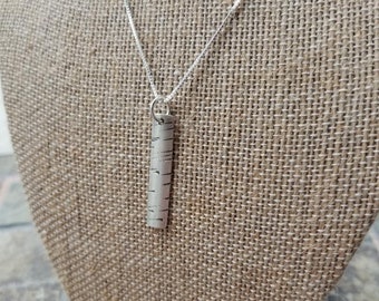 Birch Bark Pendant Necklace - Sterling Silver - Hand Stamped Jewelry - Nature Inspired - Tree Jewelry - Ready To Ship