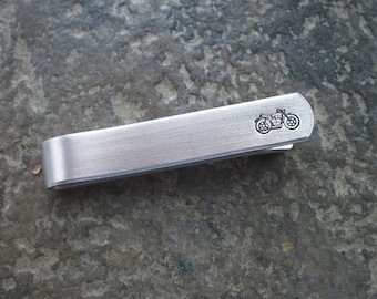 Motorcycle Aluminum Tie Bar / Tie Clip - Wedding Party - Groomsman Gift - Can Be Personalized Too