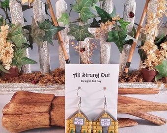 Mainely Cabins Dangle Earrings - Nature Inspired - Five Cabin Choices - Cabins In Maine - Made To Order