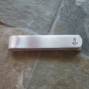 Anchor Aluminum Tie Bar / Tie Clip - Wedding Party - Groomsman Gift - Nautical Themed Wedding