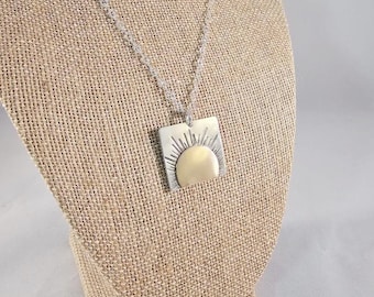 Trips Around The Sun Sterling Pendant Necklace - Mixed Metal - Gold Filled Sun - Sterling Silver - Hand Stamped  - Woman Gift - Minimalist