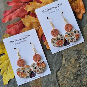 Hangoorbellen paddestoelklei - paddestoeloorbellen polymeerklei - polymeerklei paddestoel sieraden - paddestoeloorbellen herfst - cadeau voor haar