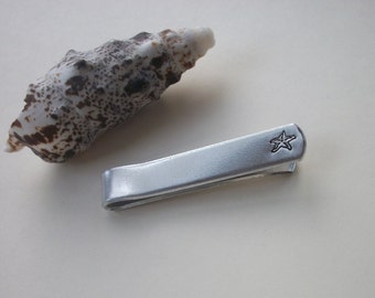 Starfish Aluminum Tie Bar / Tie Clip - Wedding Party - Groomsman Gift - Can Be Personalized Too