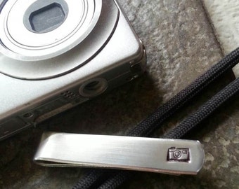 Camera Aluminum Tie Bar / Tie Clip - Wedding Party - Groomsman Gift - Can Be Personalized Too