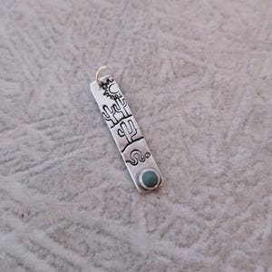 Southwest Saguaro Cactus Pendant Necklace Turquoise Gemstone Sterling Silver Stamped Jewelry Southwest Inspired image 5