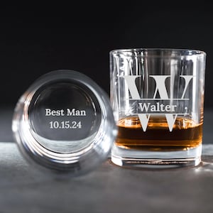 Groomsmen Whiskey Glasses - Groomsmen Gift Idea - Engraved Old Fashion - Personalized Groomsmen - Best Man Gift - Groomsmen Proposal Gifts