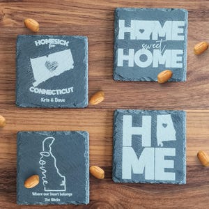 House Warming Gift Custom Slate Coaster | Personalized Slate Coasters | Custom Wedding Coasters | Real Estate Closing| Housewarming Gifts